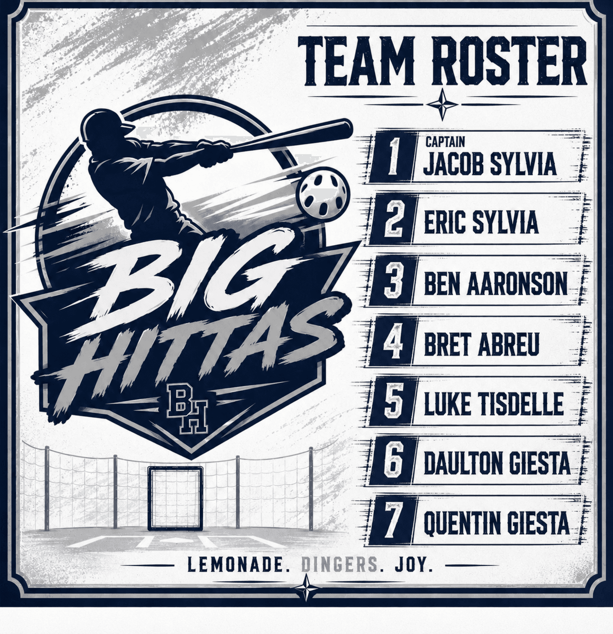 Big Hittas official roster graphic