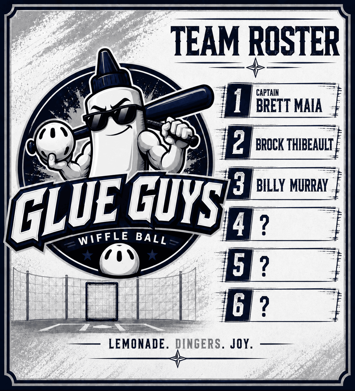 Glue Guys official roster graphic