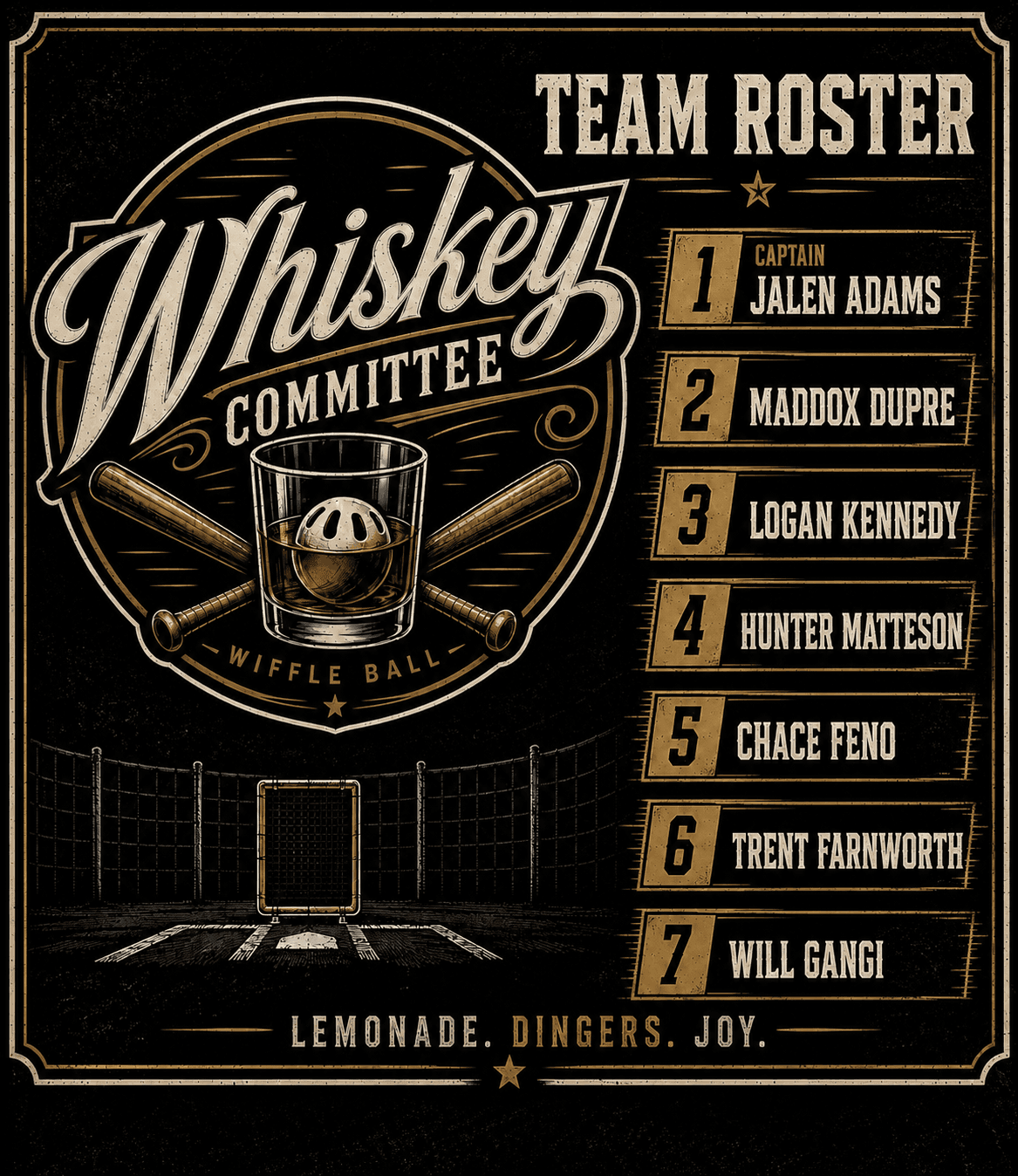 Whiskey Committee official roster graphic